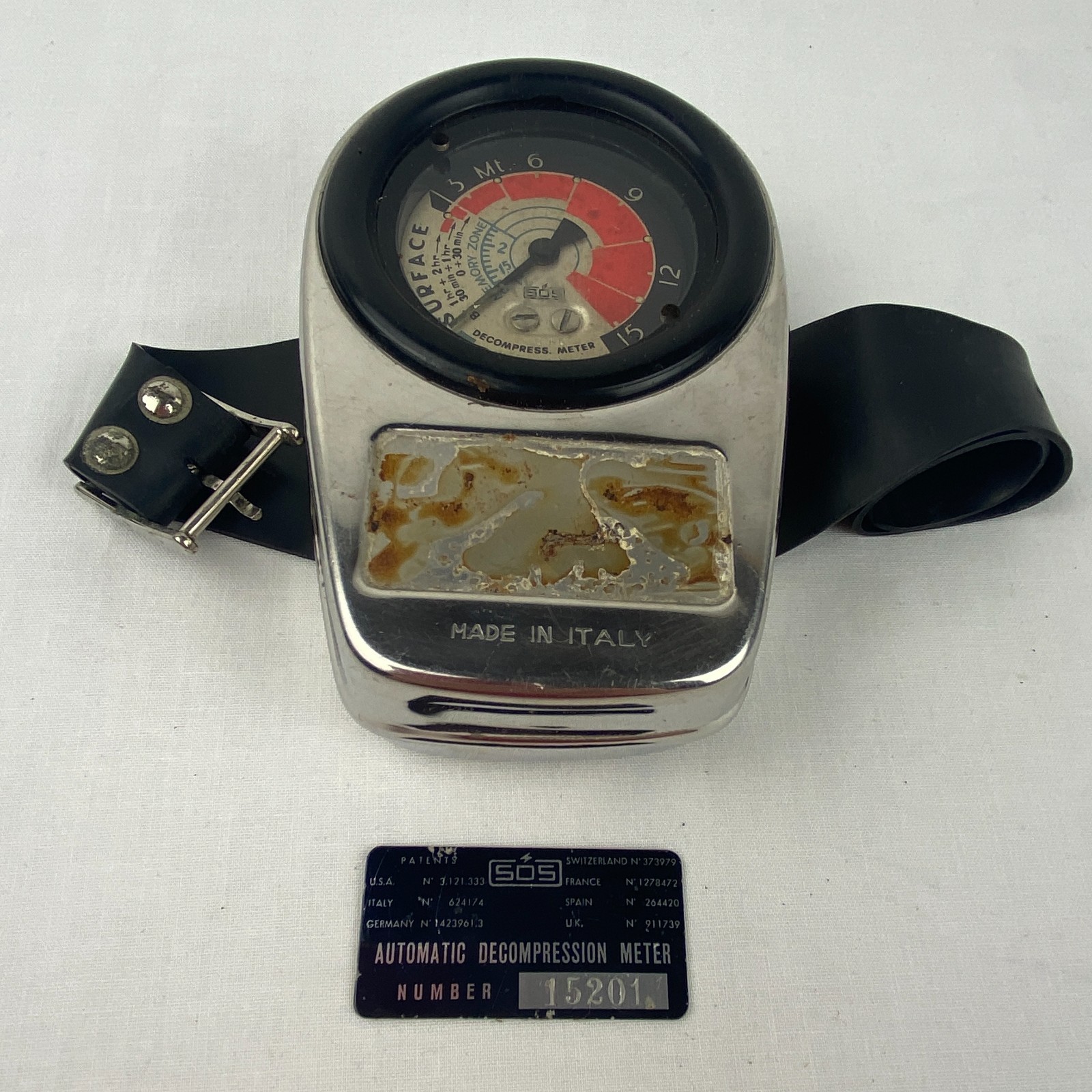 Vintage SOS Atomic Decompression Meter Scuba G34
