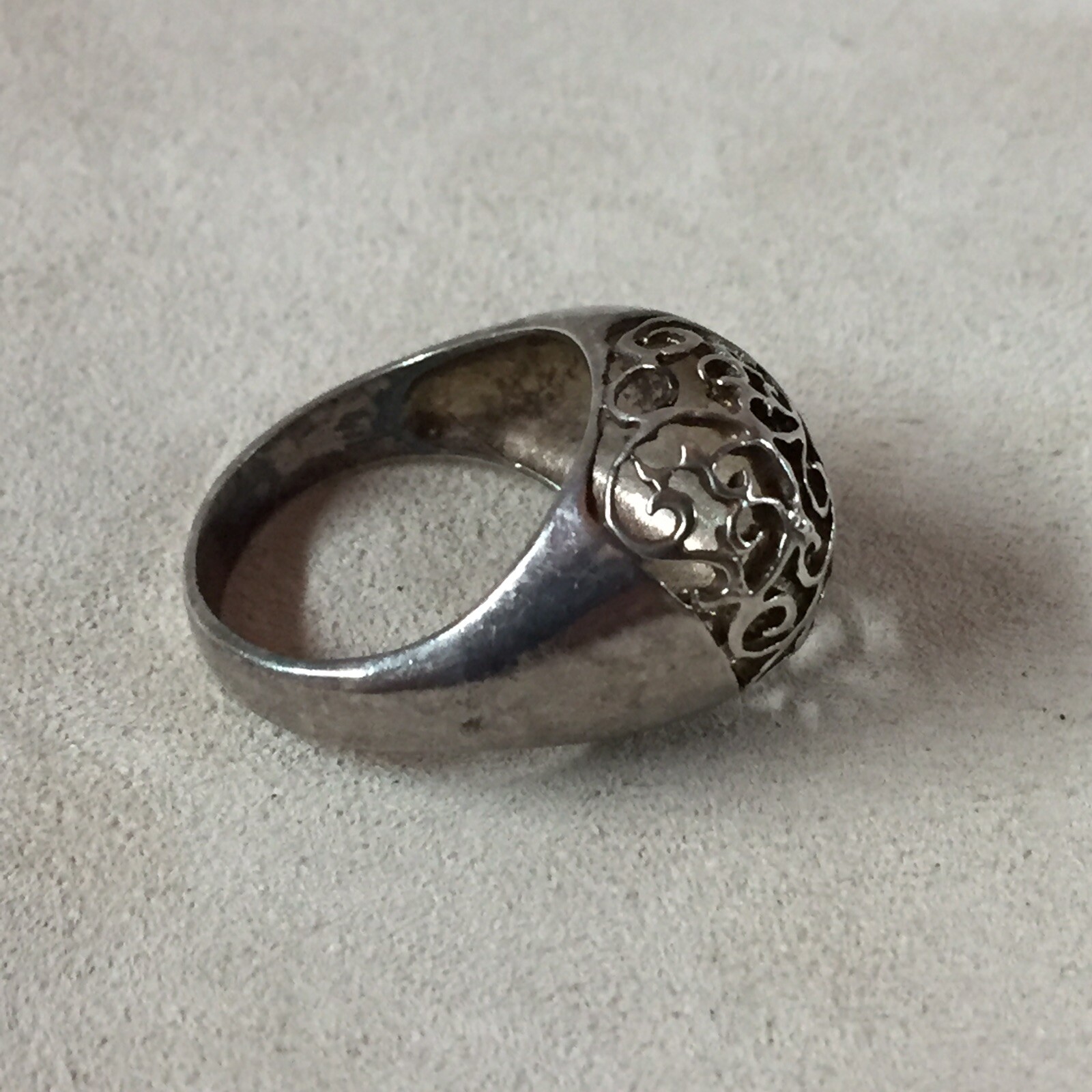 VTG Sterling Silver Dome Ring 6.75”