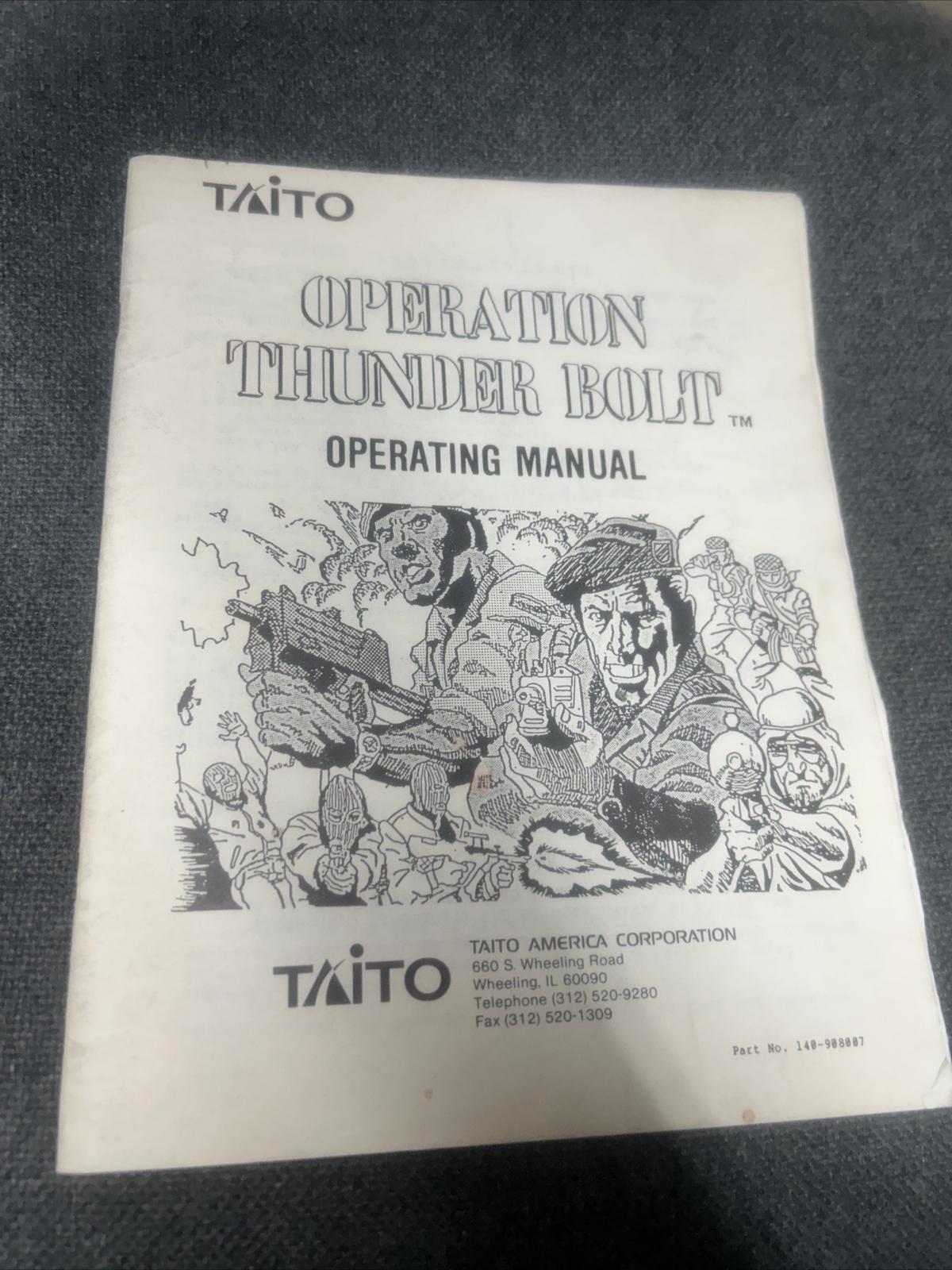 Taito OPERATION THUNDER BOLT Arcade Video Game Manual - good used original
