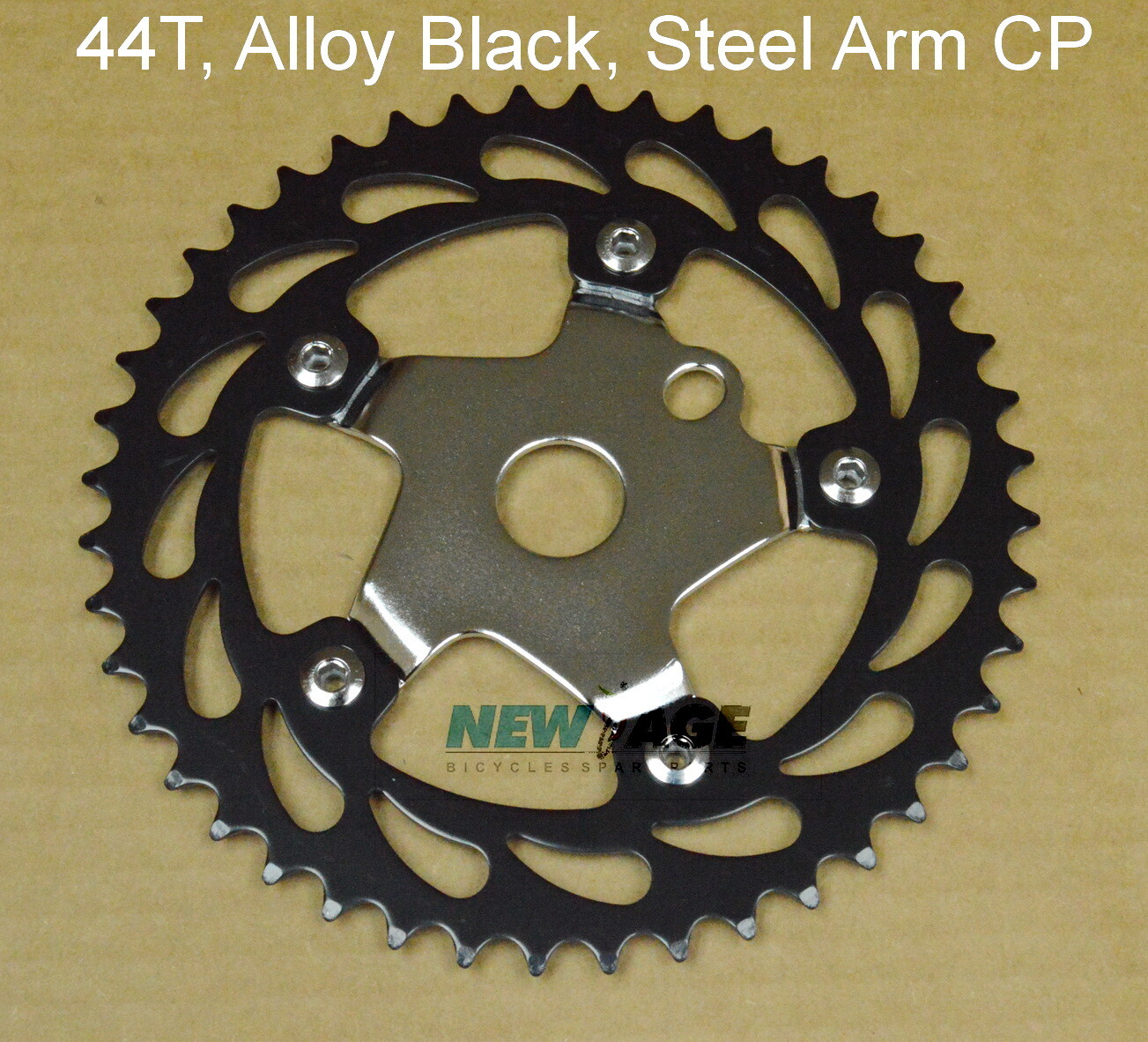 NEW Bicycle ALLOY Sprocket 44T 1/2"x1/8  Chainring BMX Cruiser Bike  Black/Siver