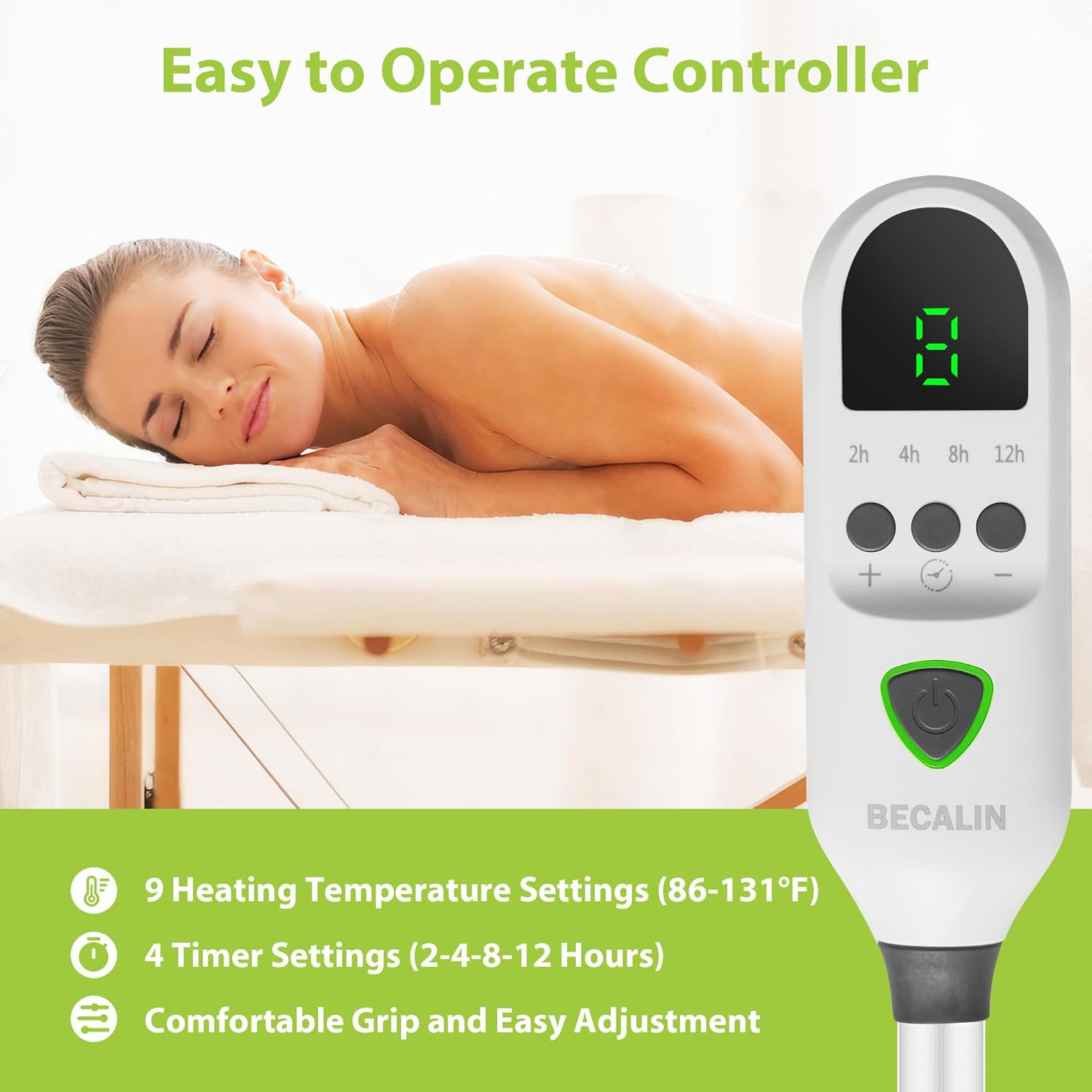Massage Table Warmer Heating Pad Professional SPA Massage Bed Warmer with Timer,