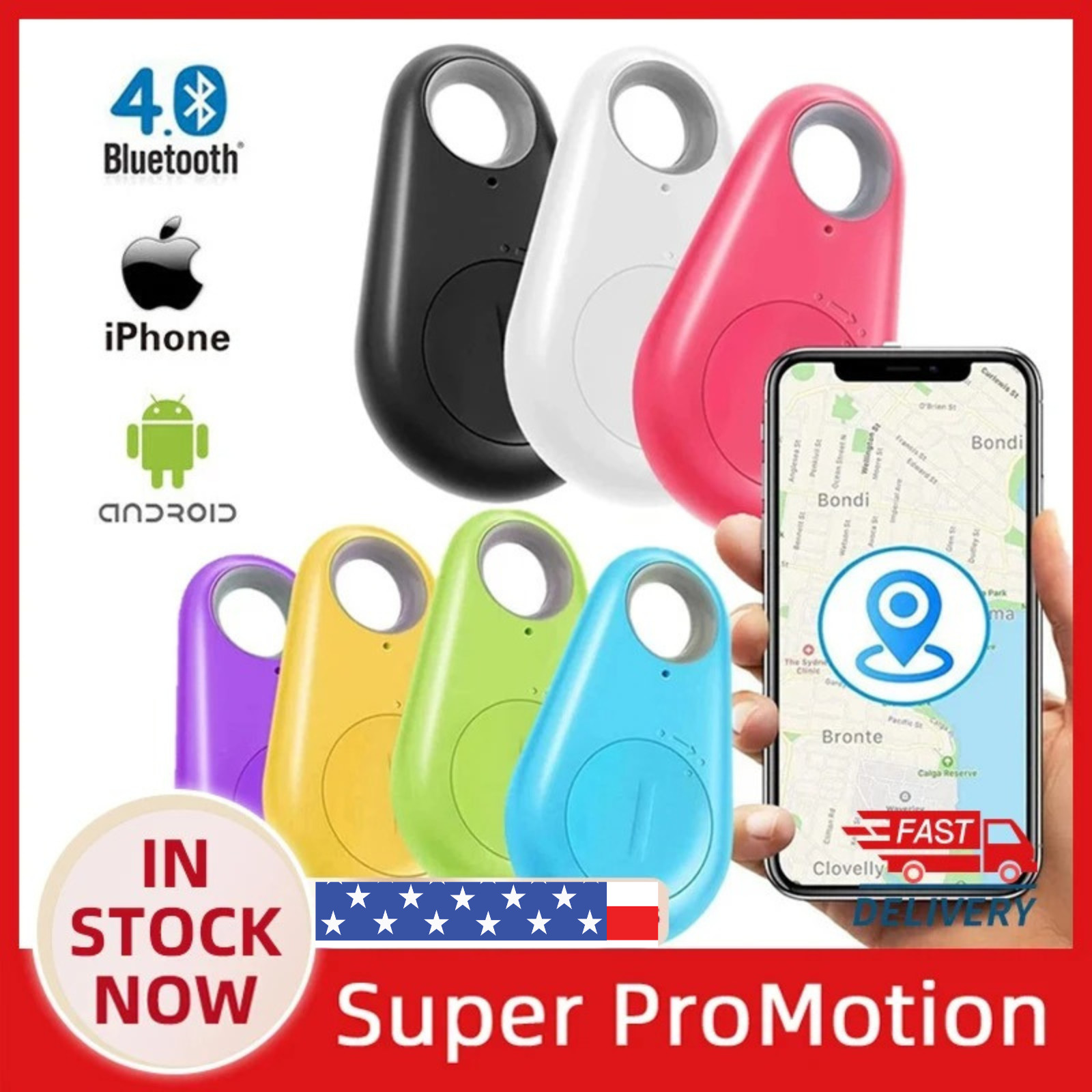 Mini Bluetooth Anti-Lost Tracker ,GPS Locator Alarm for Keys, Pets, Kids, Bags.