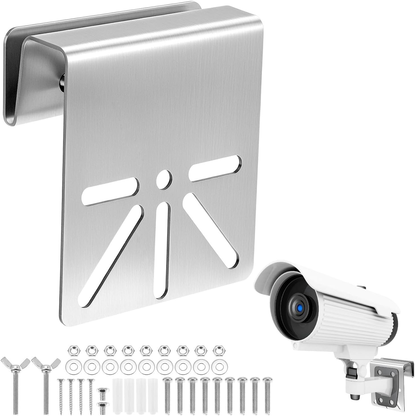 Stainless Steel Gutter Mount Bracket Solar Security Camera Eufy Reolink Tapo