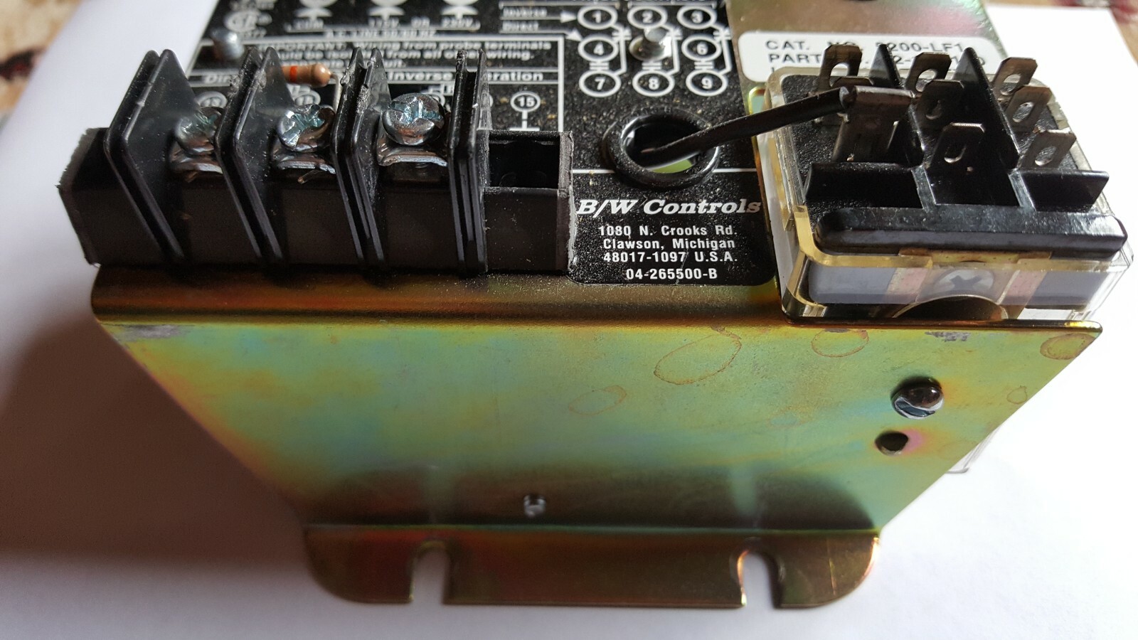 B/W CONTROLS SERIES SOLID STATE RELAY CAT NO. 5200-LF1 Part No. 52-110 100