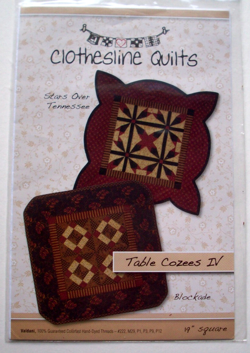 19" Table Cozees IV Stars over Tennessee Blockade mats quilt pattern *A15