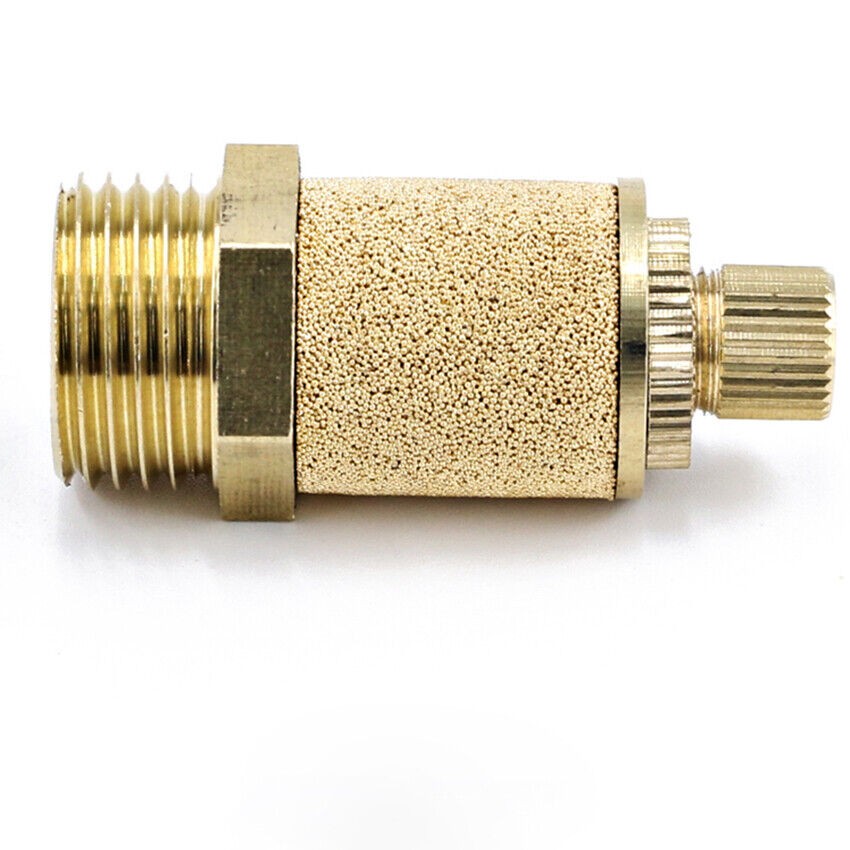 Pneumatic Solenoid Valve Adjustable Brass Mufflers Silencers 1/8"