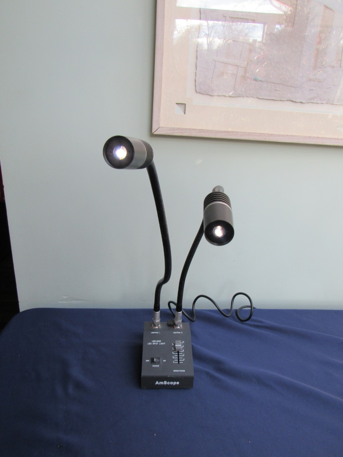 AmScope LED-8WD 8 Watt LED Dual Gooseneck Microscope Spot Lights with Warranty