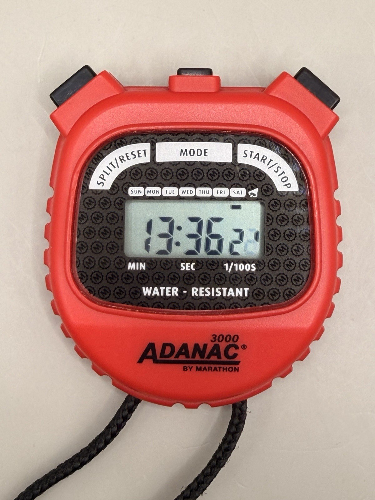 Adanac 3000 Digital Stopwatch Timer – Water, Dust & Shock Resistant – Used