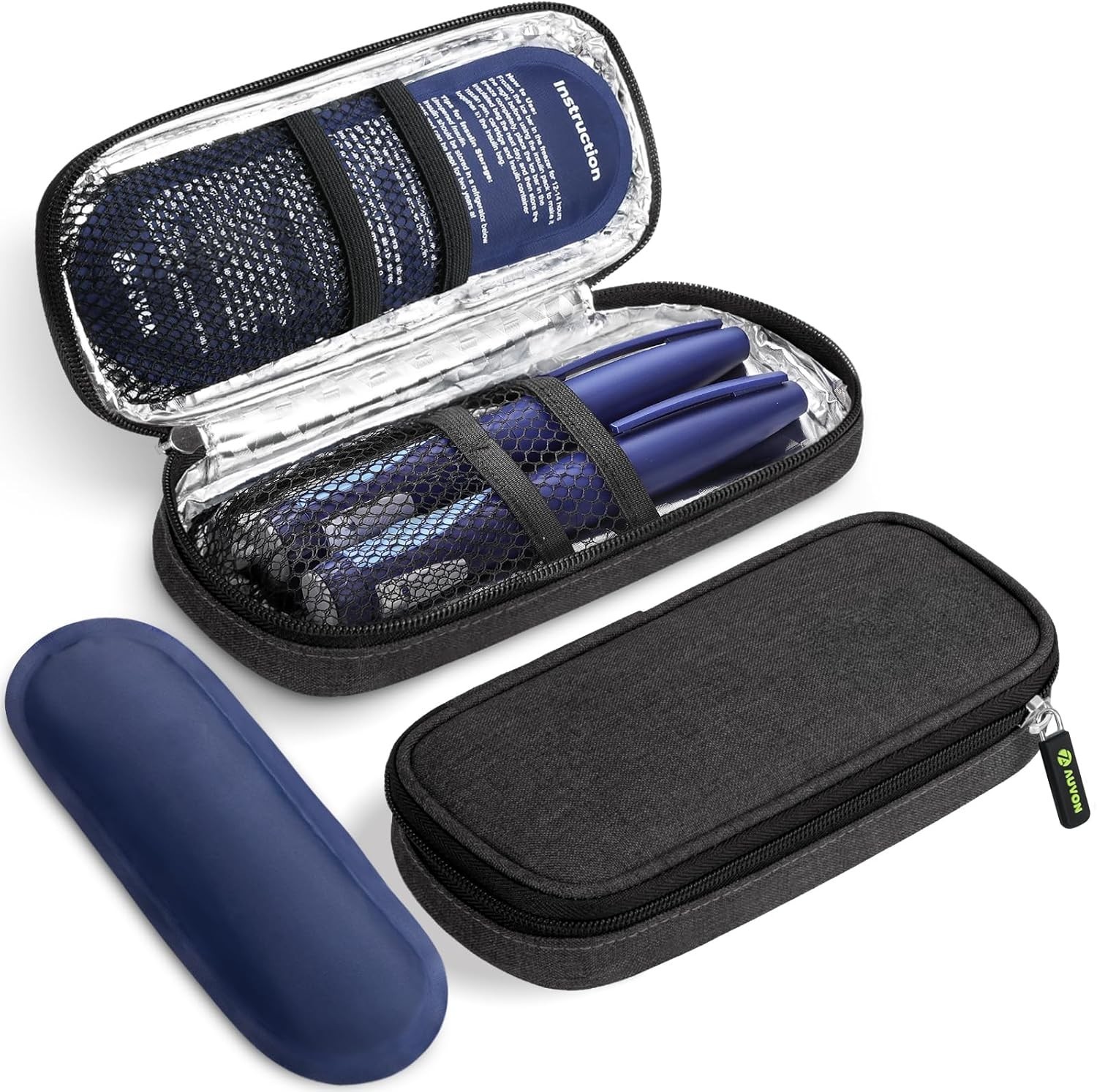 Travel Case with 2 x 90g TSA Approved Ice Packs, Diabetic Medication Insulated C