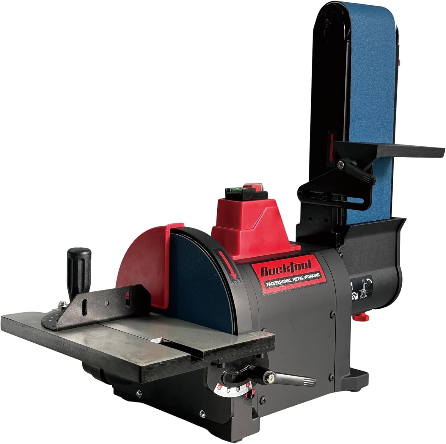 BUCKTOOL 1HP 8 in Disc and 4 x 36 in Belt Sander Combo,Benchtop for Metalworking