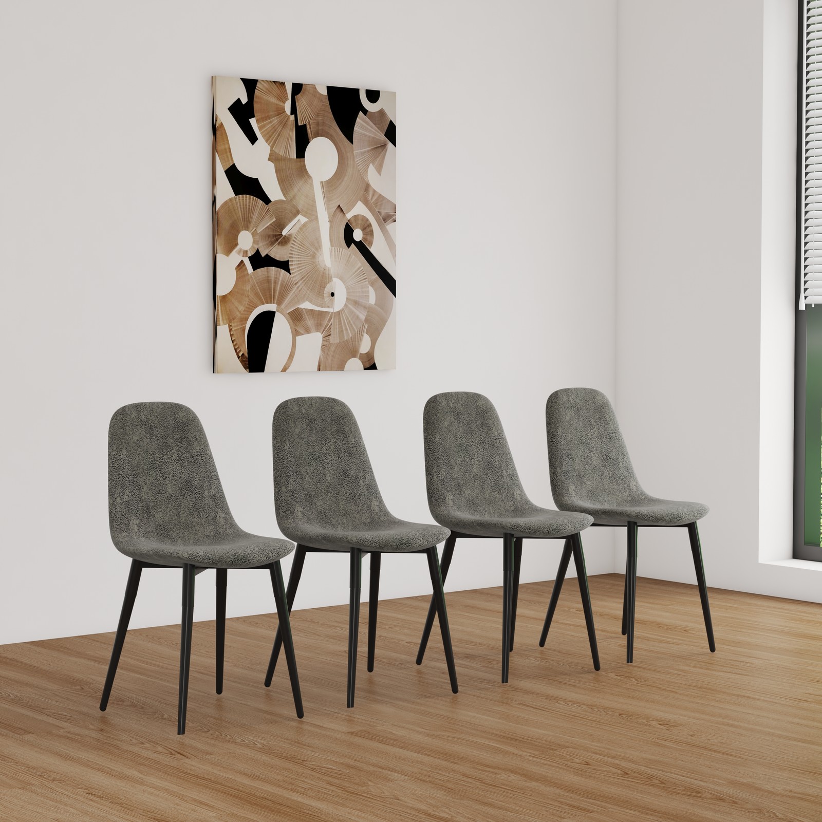 Dining Chairs Set of 4, Modern Accent Chairs with Soft glove suede Fabric Upho