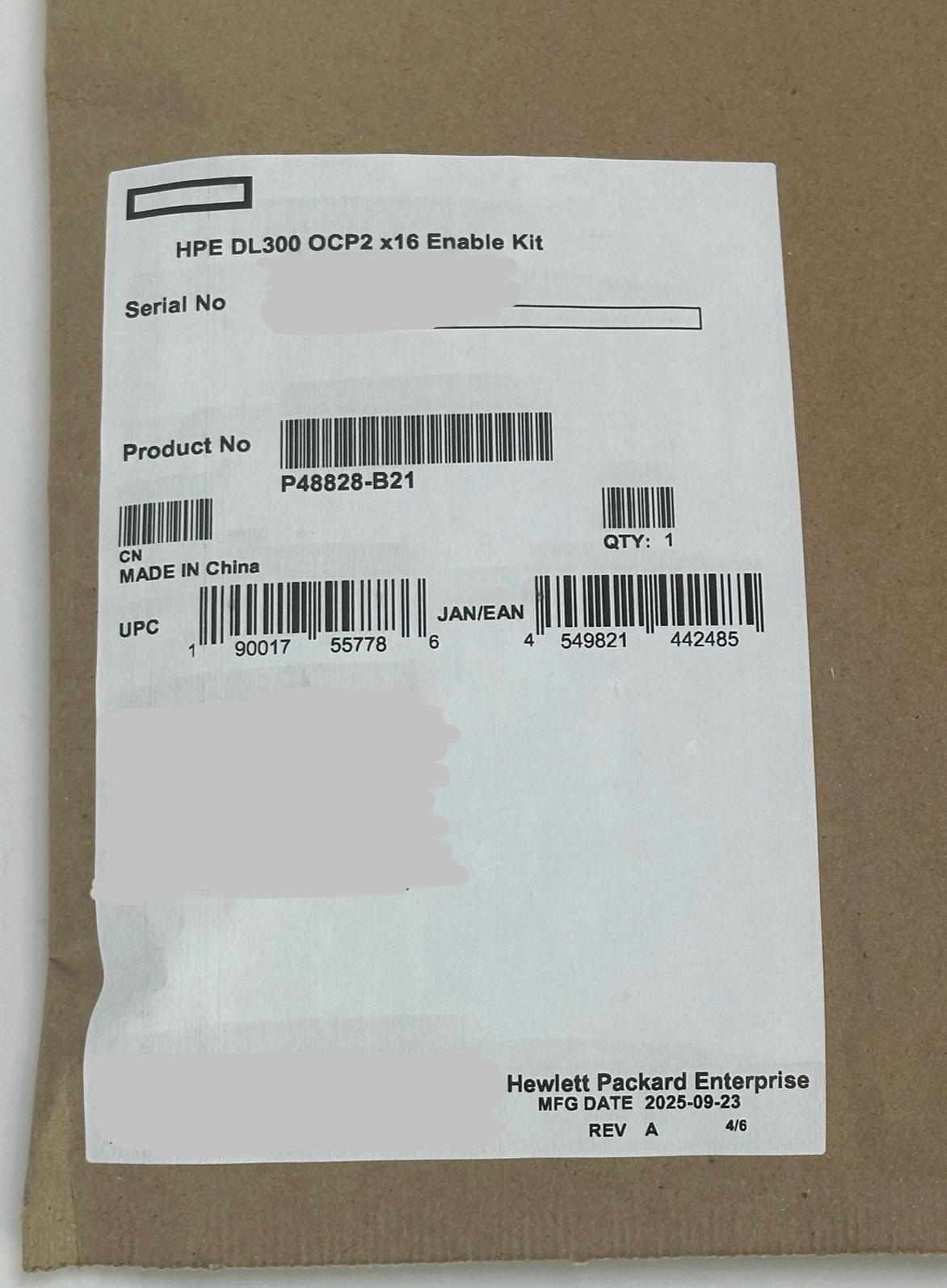 HPE DL3XX DL360 DL380 Gen11 x16 OCP2 x16 Enablement Kit P48828-B21