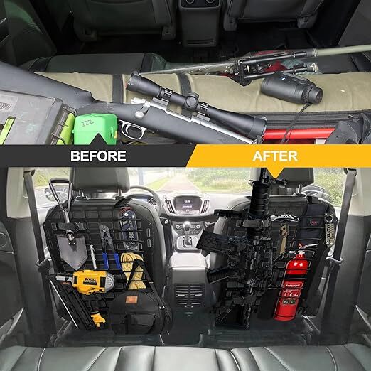 Tactical Rigid Panel Vehicle Seat Back Rack Storage Organizers For MOLLE System