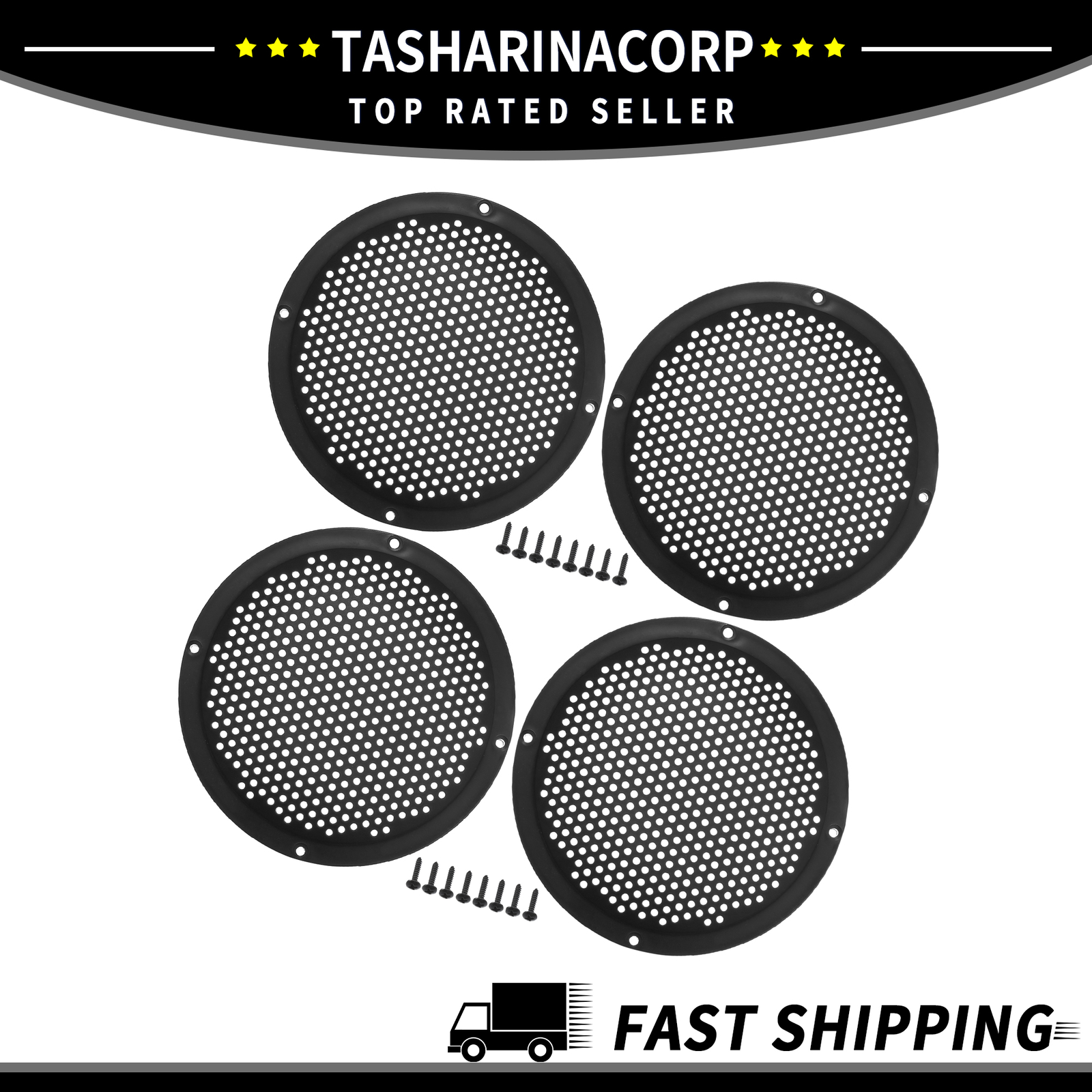 Universal Piece of 4 ABS Speaker Grill Cover Audio Subwoofer Guard w/ Screws
