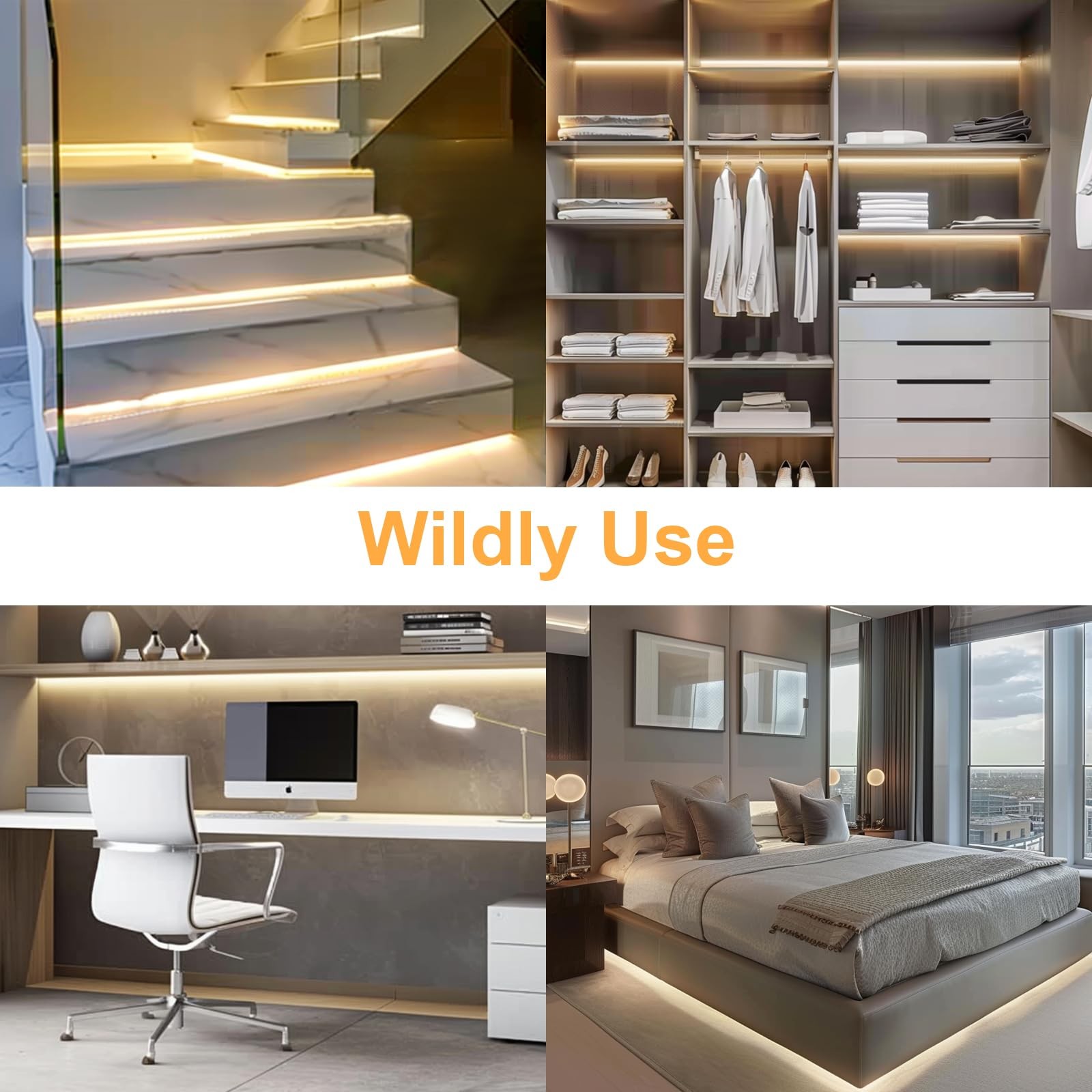 Neon Light Strips, Warm White Dimmable Lights, 16.4ft/5m Flexible Waterproof ...