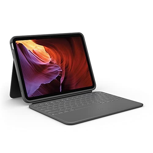 Logitech Rugged Folio iPad 10th Gen 10.9" & iPad A16 Keyboard Case Graphite