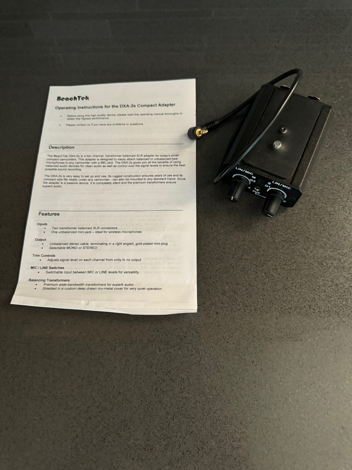 BeachTek DXA-2S Dual XLR Universal Microphone Adapter