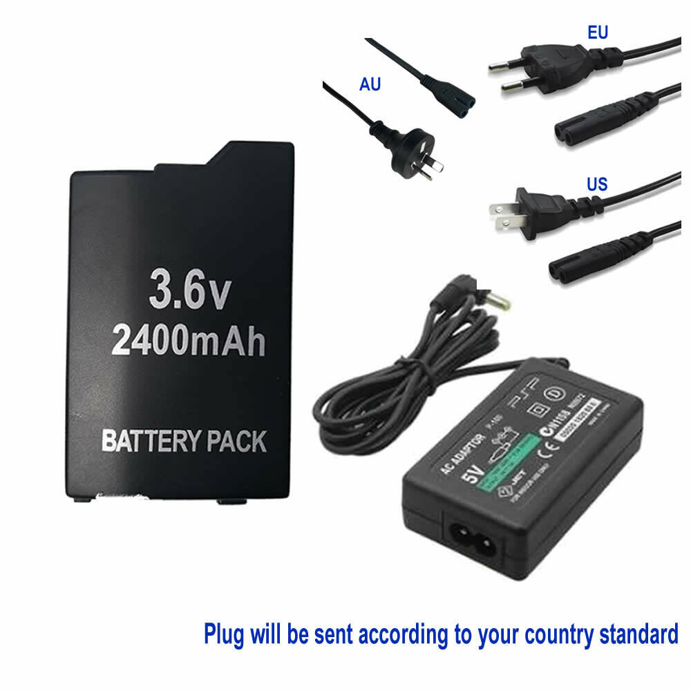 Battery For Sony PlayStation PSP 2000 2001 / PSP 3000 PSP-S110 +AC Power Supply