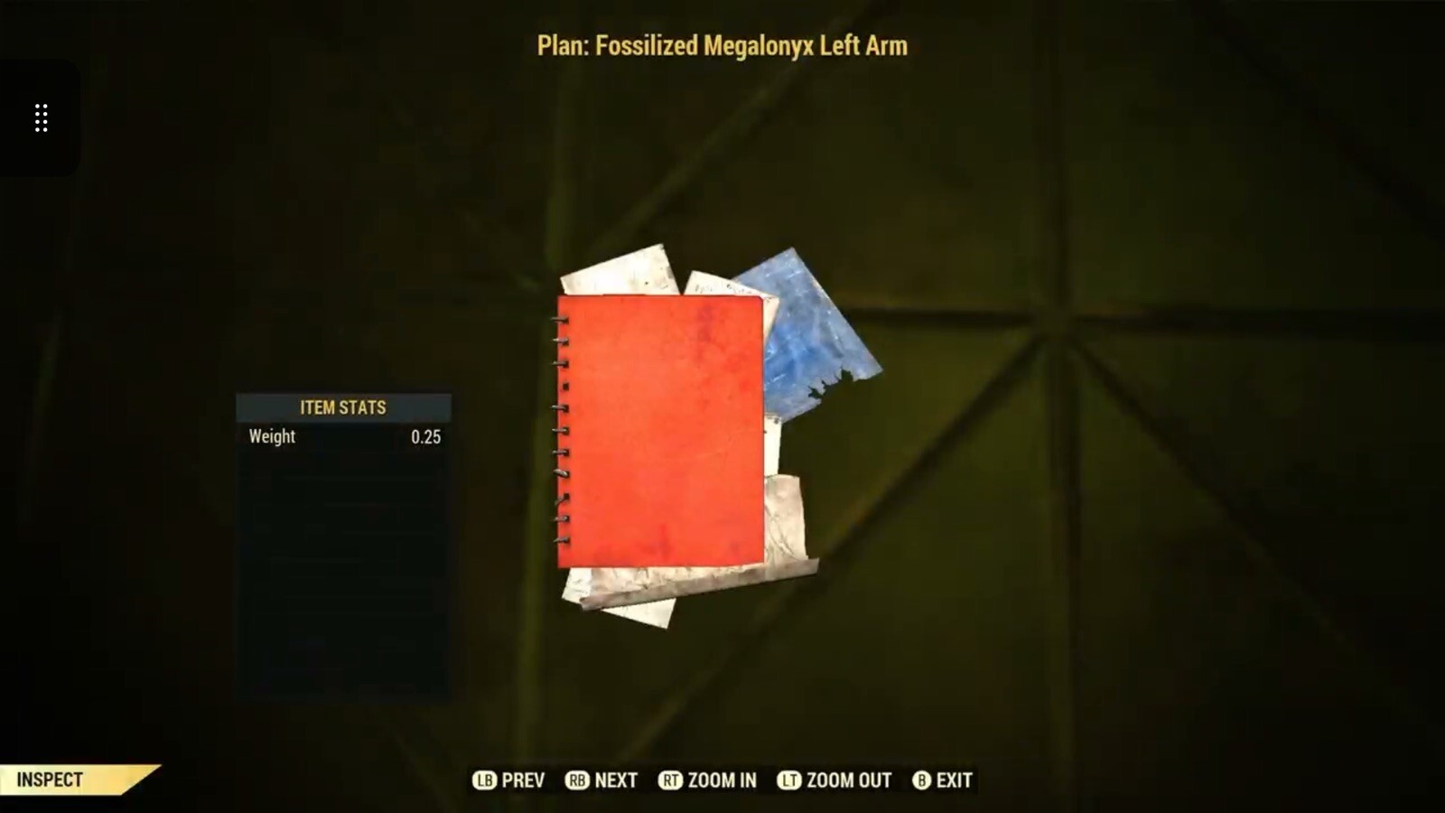 (Xbox) Fossilized Megalonyx Left Arm Plan