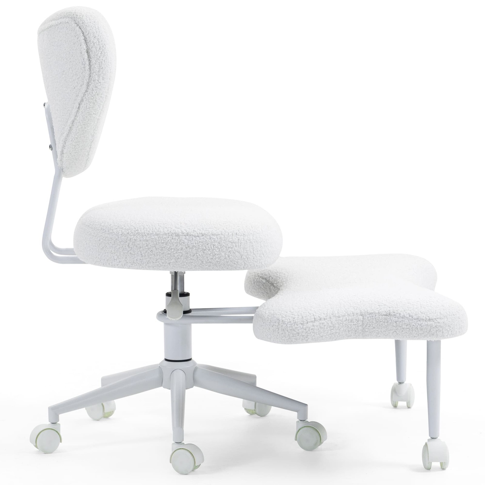 Beige Ergonomic Meditation Chair Cross Legged Seat with Lumbar Support forOffice