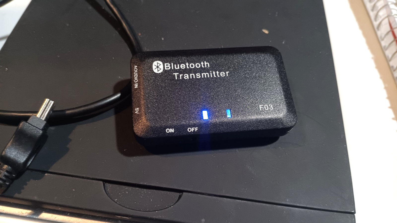 Bluetooth 3.0 Audio Transmitter Jack Aux Adapter BT35F03 Preowned