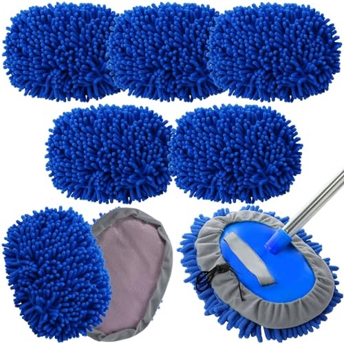 Pcs Car Wash Mitt Set, Brush Not Included, Microfiber Mitt 5 Royal Blue