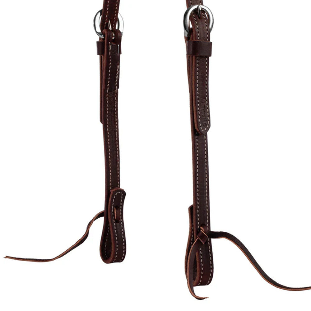 10-0093 Weaver Latigo Leather Flat Sliding Ear Headstall - Burgundy NEW