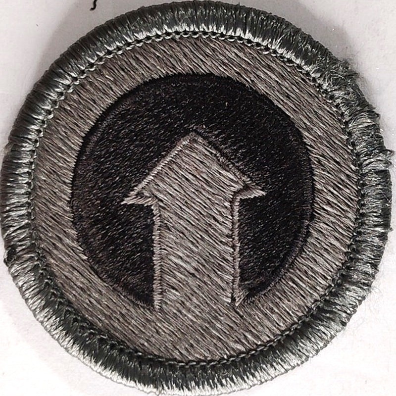 US Army 1st Sustainment Command Theater Patch Subdued 2‑1/8" Dia Hook‑Back