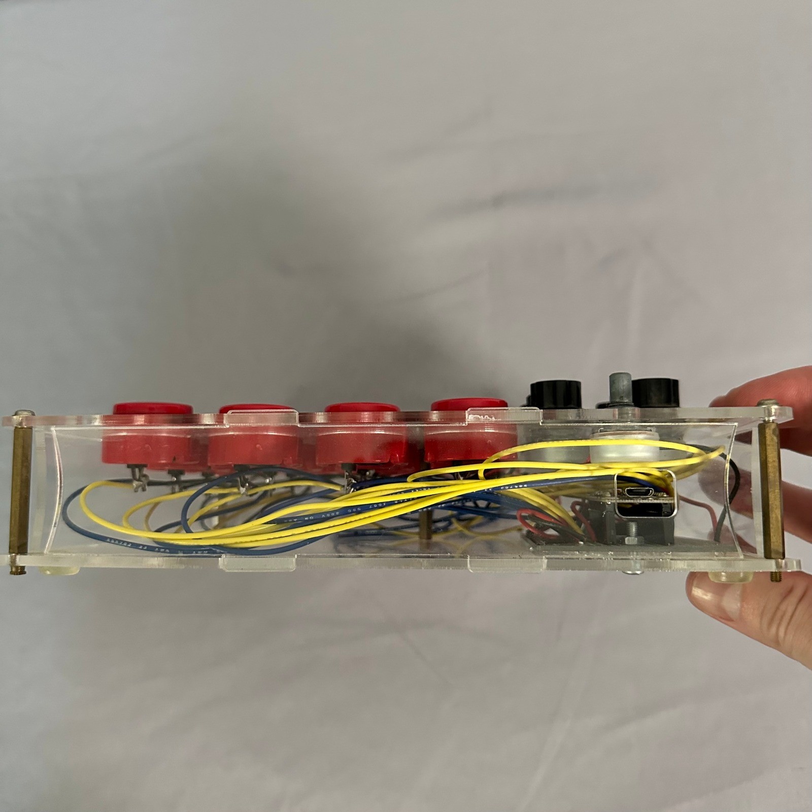 Music Controller MIDI Red/Clear DIY Arcade Button Mixer Untested As Is Prop Art