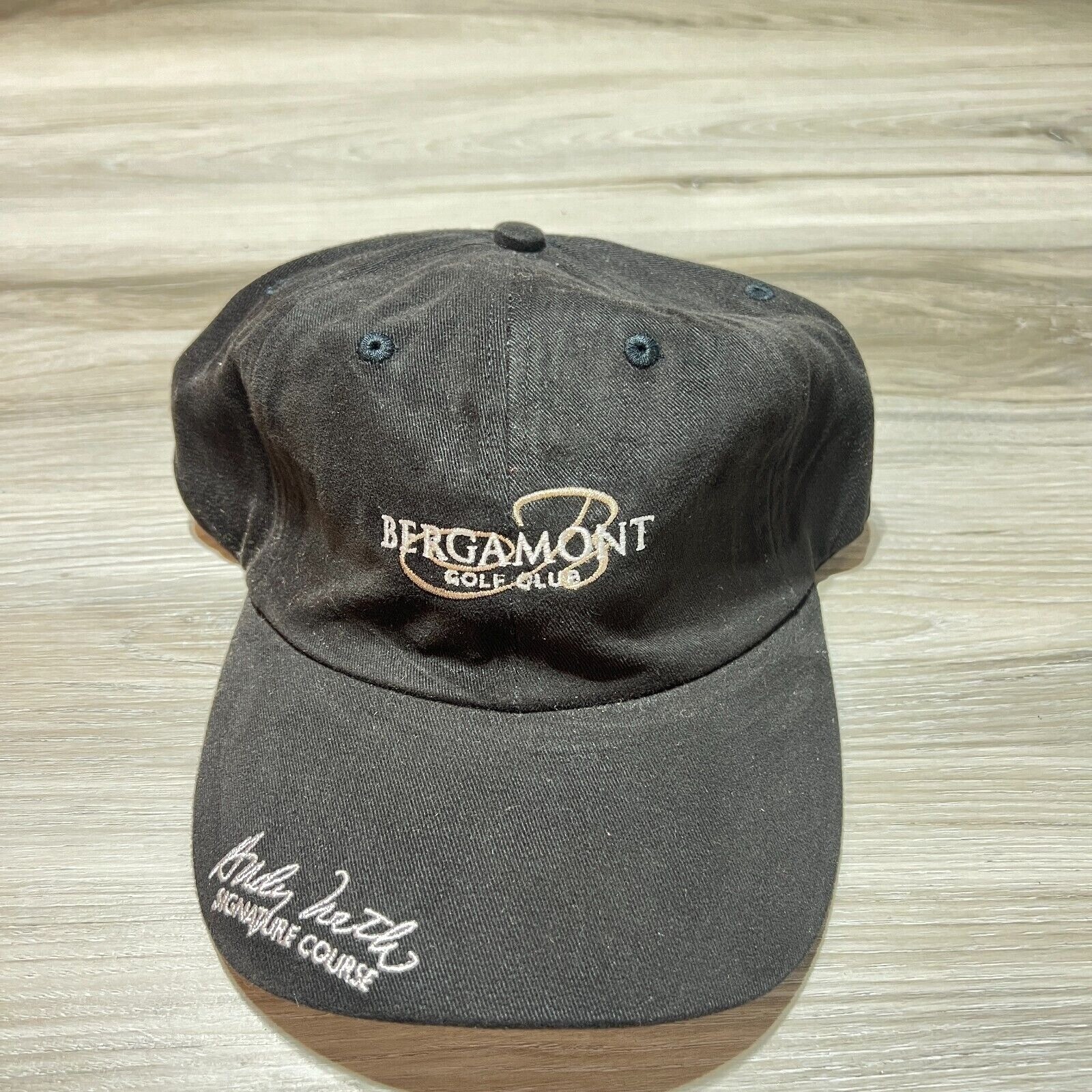 Bergamont Golf Club Strap Back Hat Cap Embroidered Golfing EUC