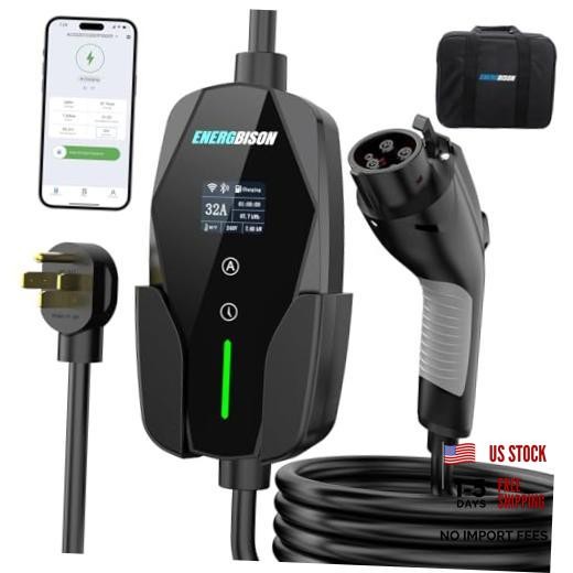 Level 2 EV Charger 32Amp with Smart APP Control - 240V NEMA 14-50 Plug 25ft