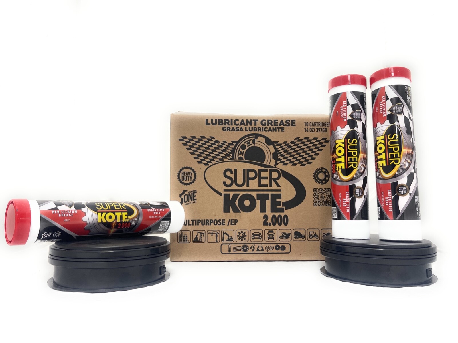 Lithium Grease Red n Tacky EP Cartridge Superkote 2000 / 14 oz. 10 Pack.