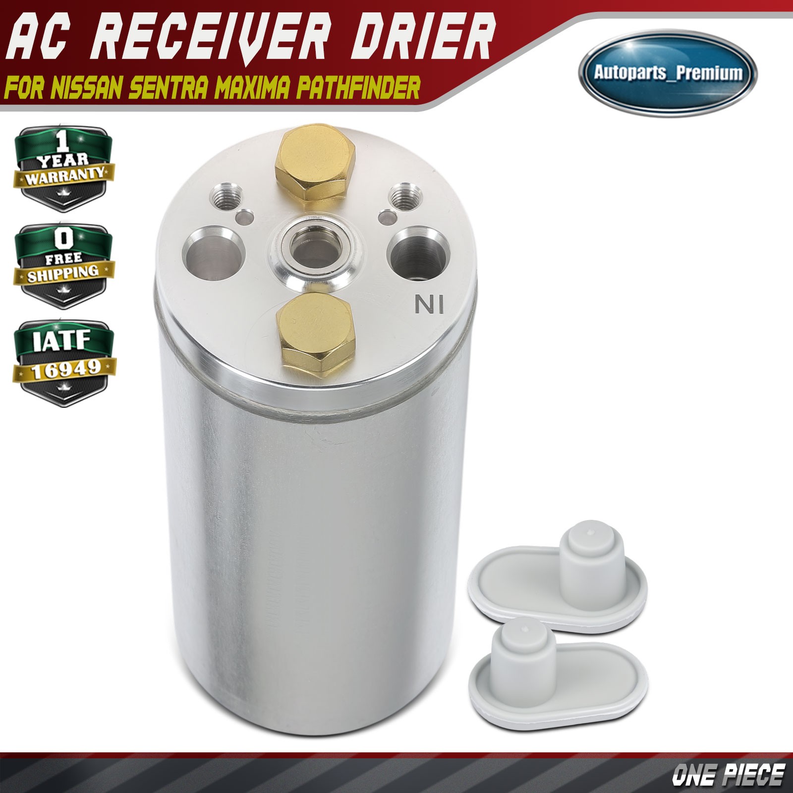 Aluminum A/C Receiver Drier for Nissan Sentra Maxima Pathfinder INFINITI Q45 I30