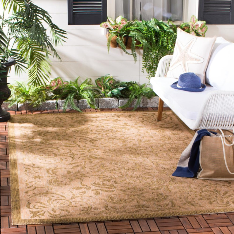 Safavieh Courtyard Collection 53 X 77 Natural / Gold Cy6634 Indoor/ Outdoor