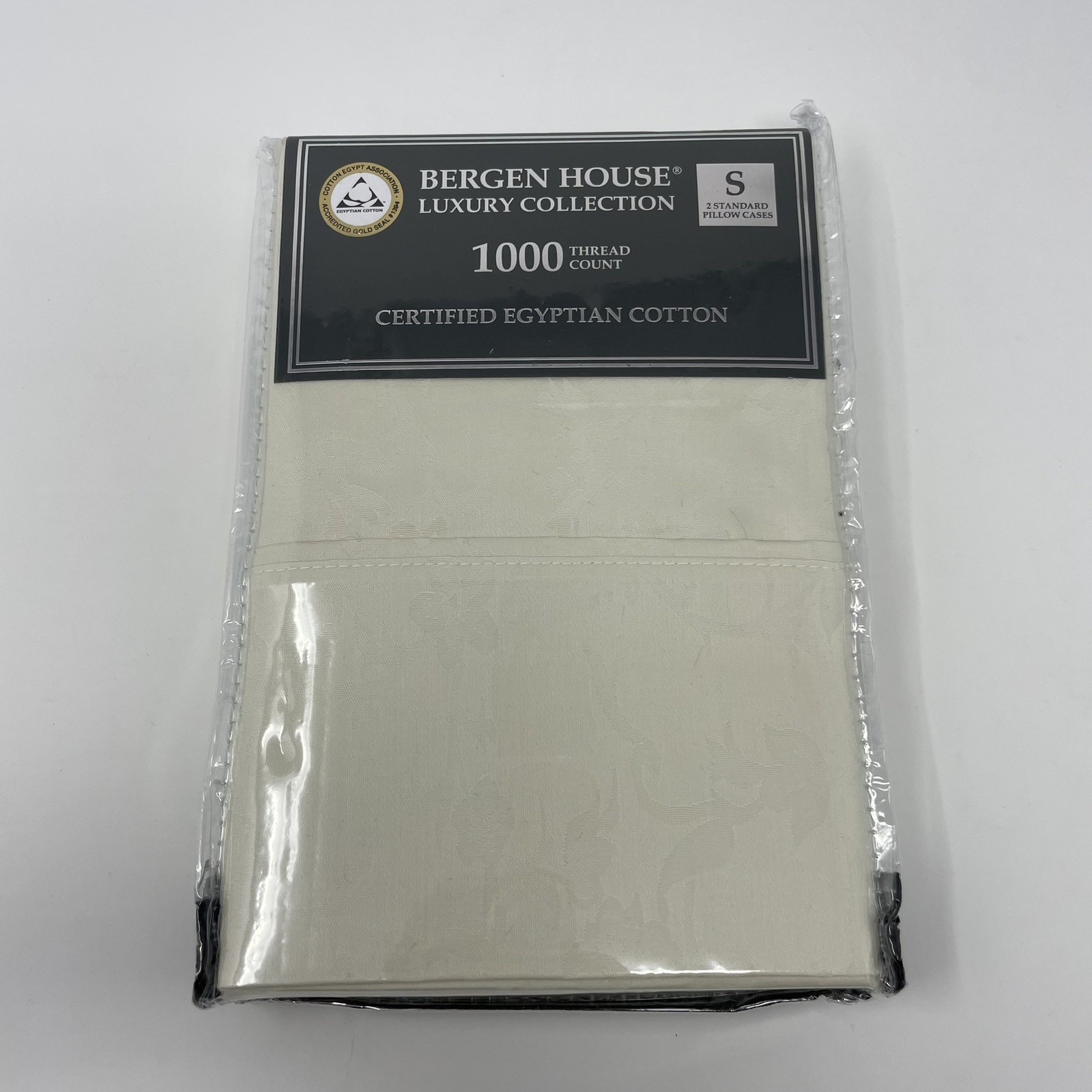Bergen House Luxury Collection 1000 Thread Count Ivory Standard Pillow Cases