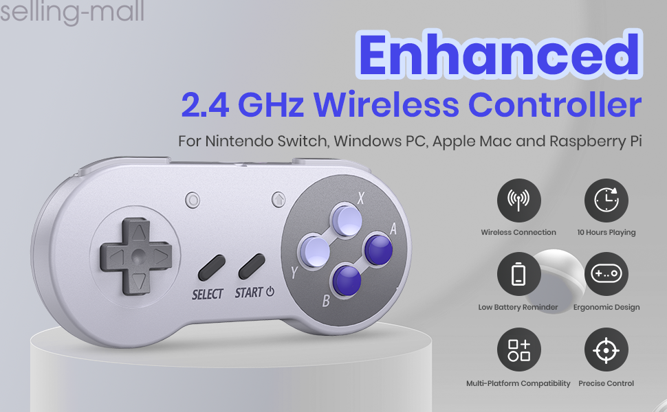 Wireless Switch Online Controller SNES Gamepad for Switch PC Steam Raspberry