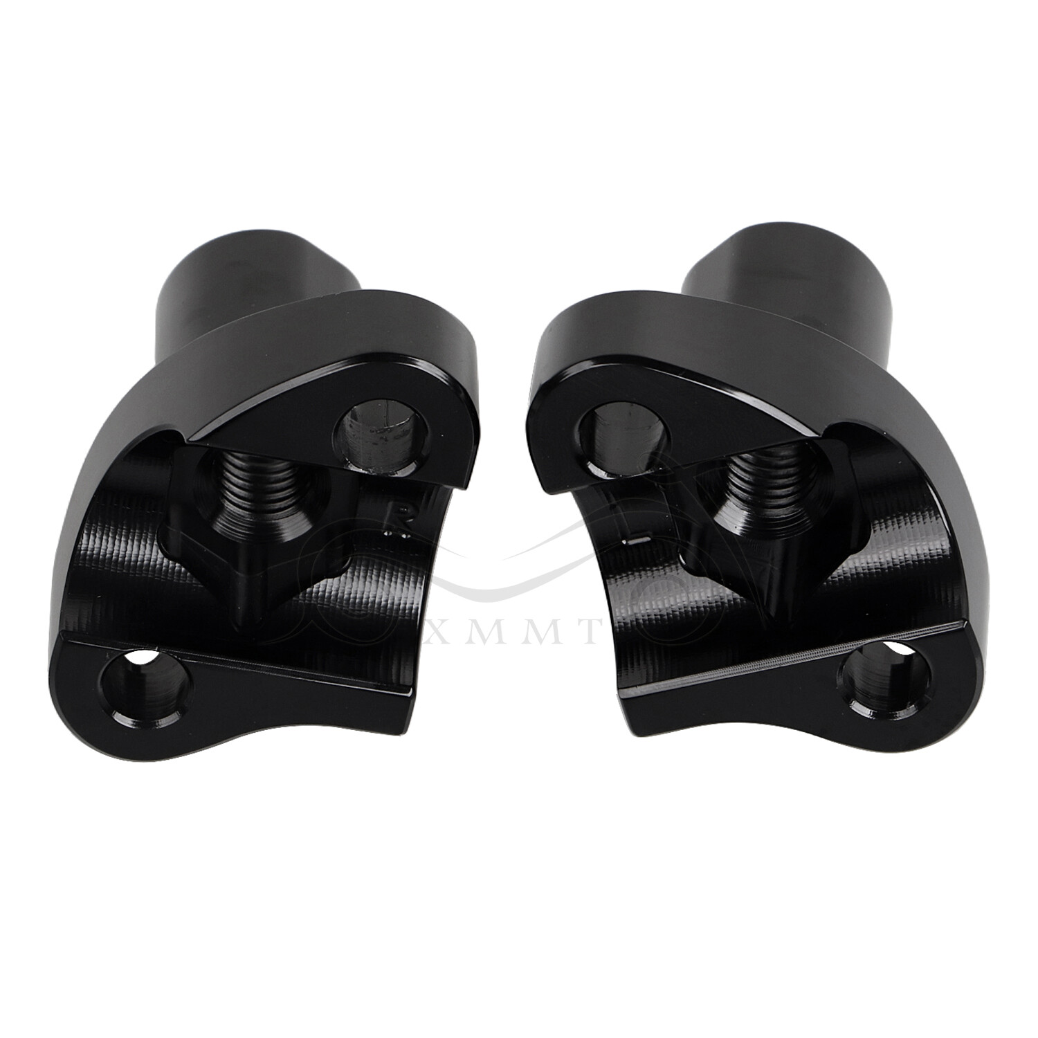Black 1" Handlebar 2” Risers For Harley Dyna Street Bob Softail Sportster XL 883