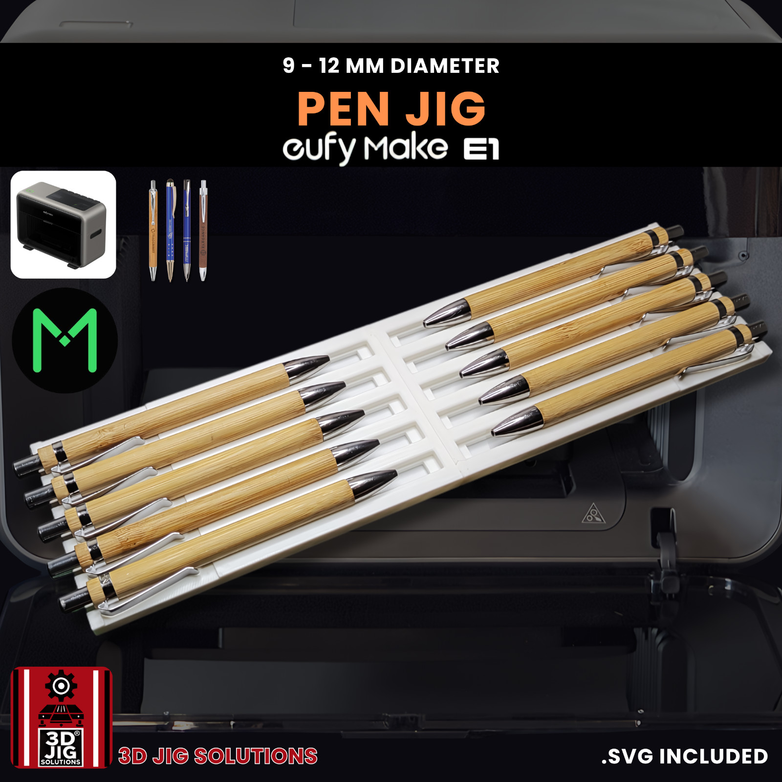 EufyMake E1 Jig | Pen UV Printer Fixture | UV Printing Alignment Tool