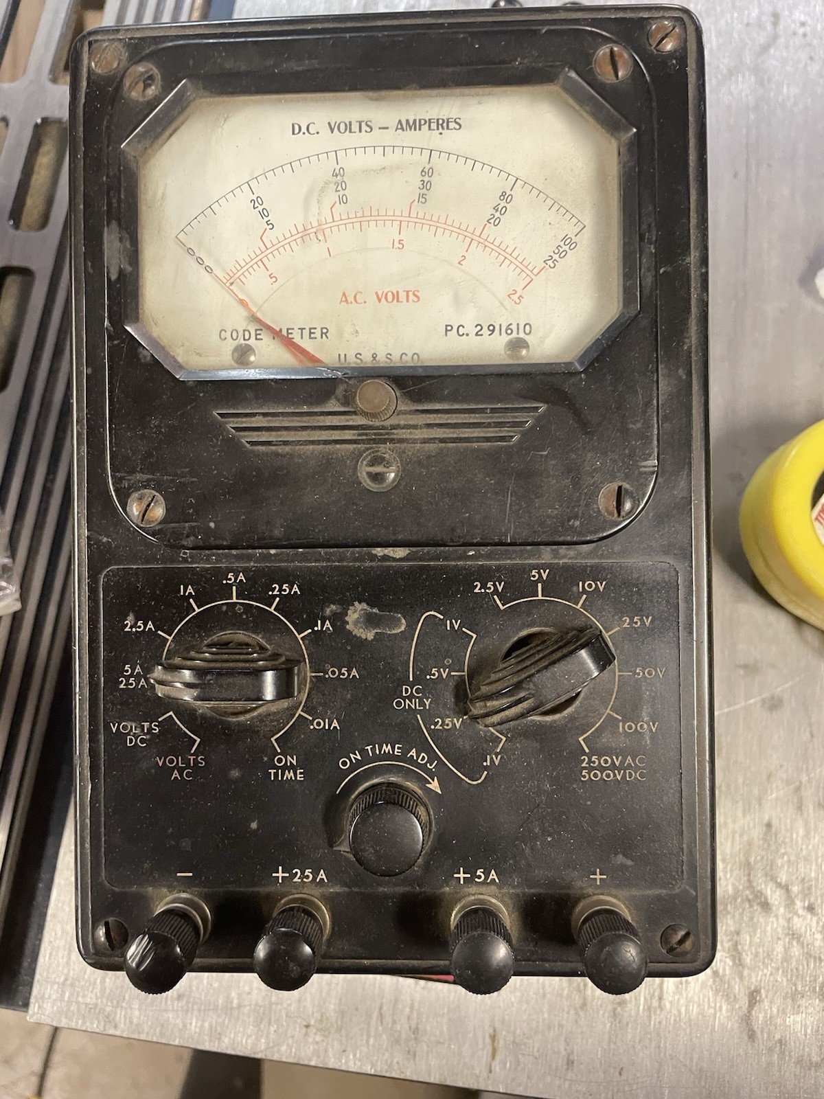 Vintage Instrument for Checking AC/DC Volts - Amperes (untested)