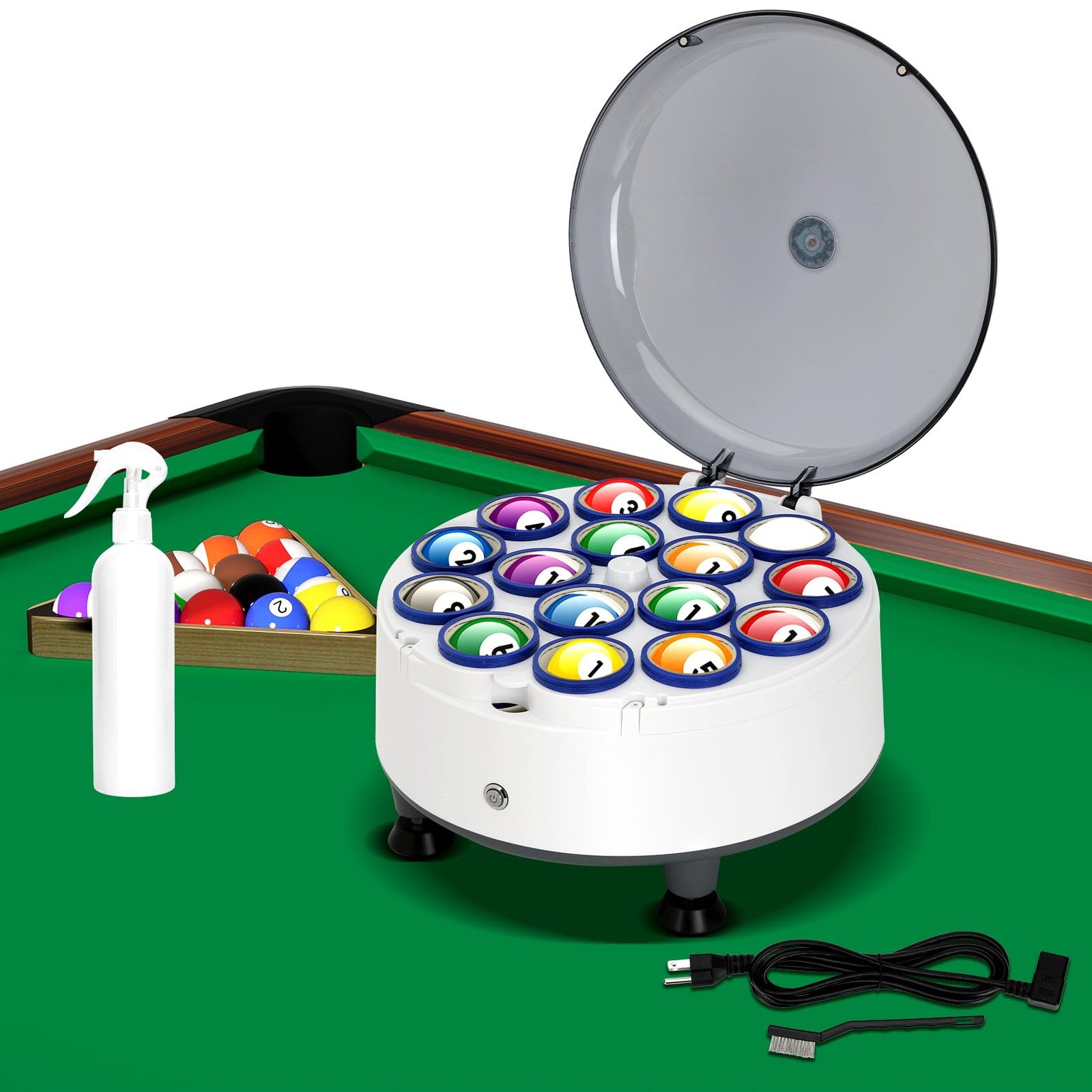 Billiard Cleaning Machine, Pool Polishing Cleaning Machine, Automatic 16 Pool...