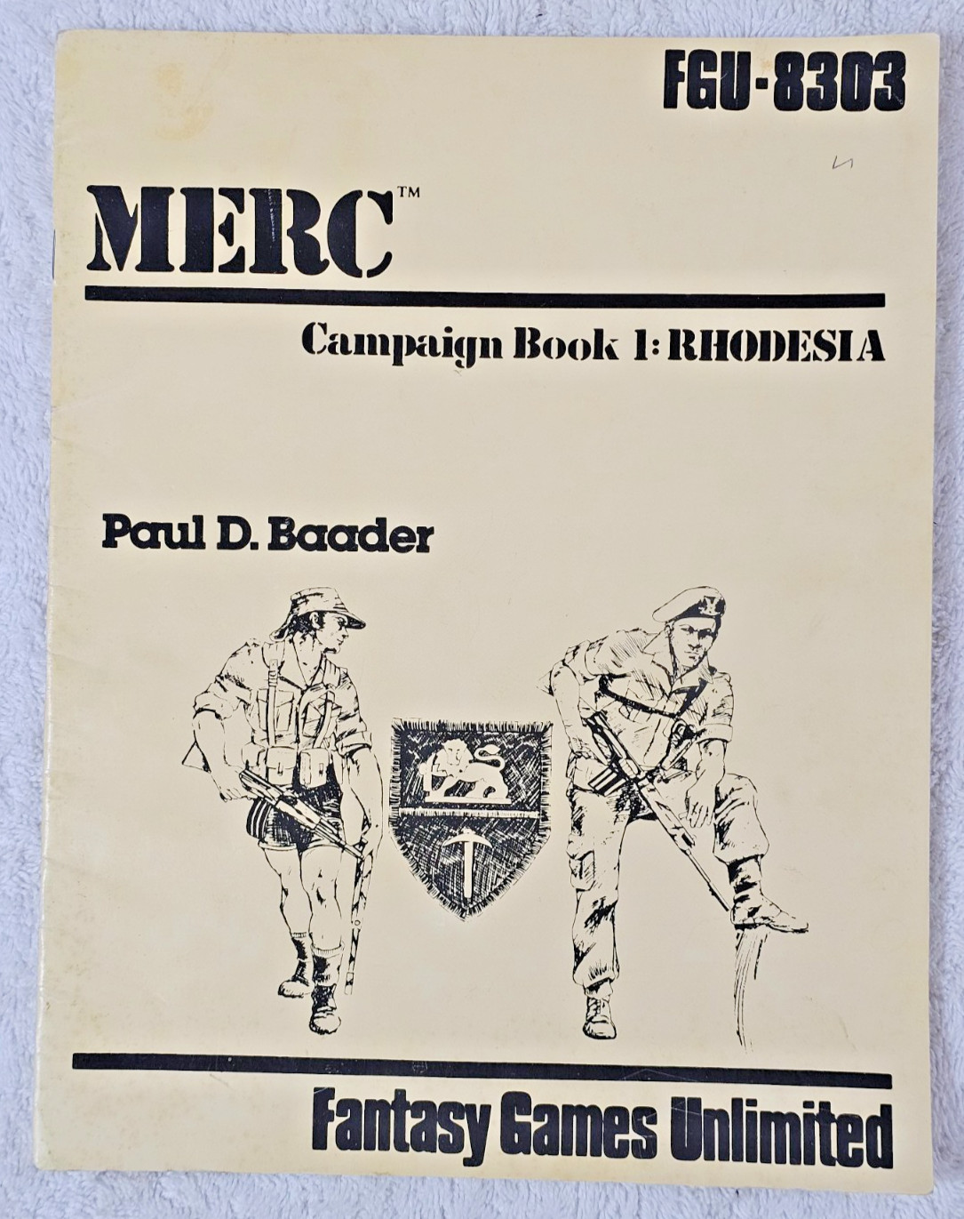 MERC Campaign Book 1: Rhodesia (1984) Fantasy Games Unlimited FGU-8303 RPG VTG