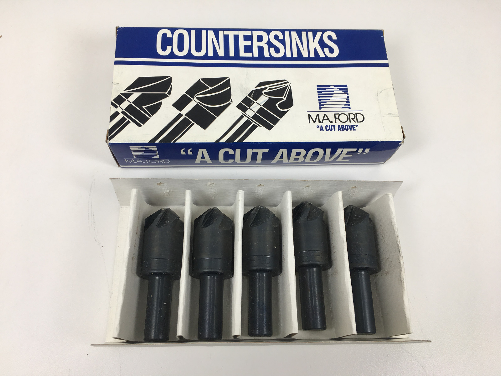 M.A. FORD 79236 7/8" x 100° HSS Six Flute Countersink QTY 5