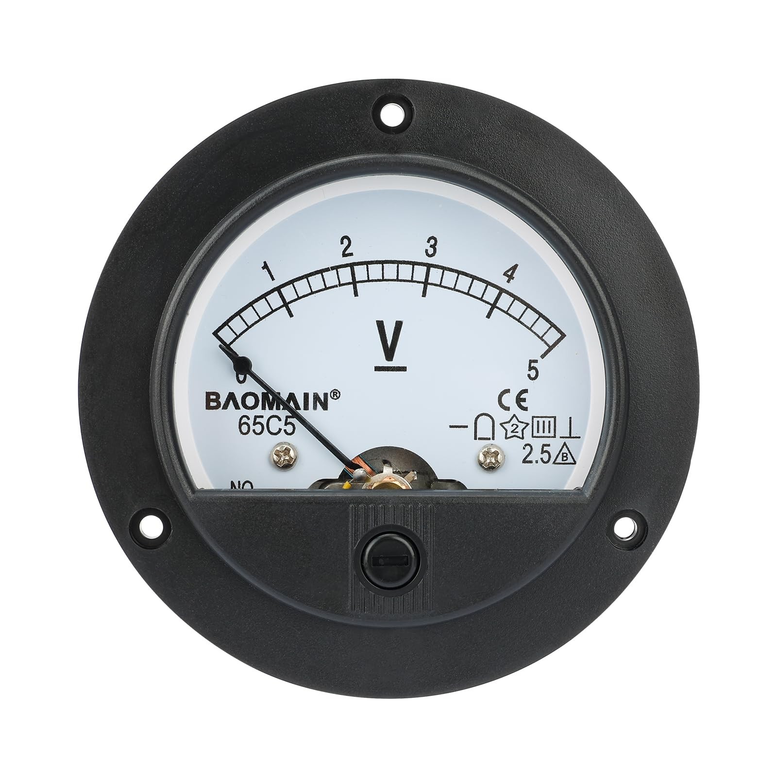 Baomain 65C5 Analogue Panel Meter Volt Voltage Gauge Analog Voltmeter Black
