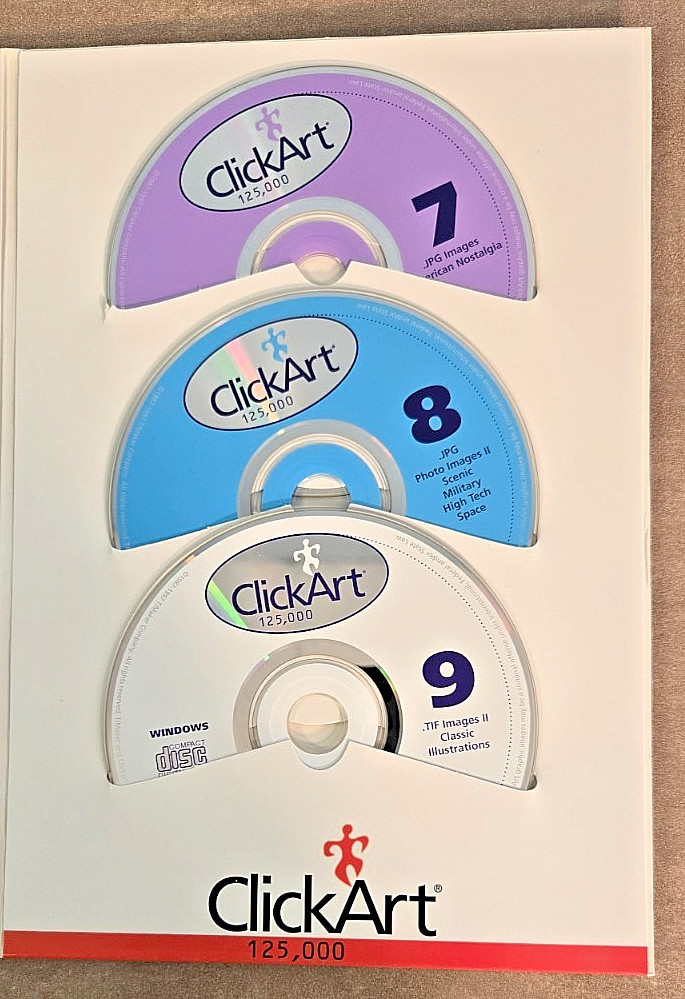ClickArt 125,000 1 - 9 Complete CDROM Disc Set Windows PC Images Software