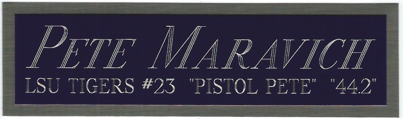 PETE MARAVICH LSU TIGERS NAMEPLATE FO AUTOGRAPHED Signed BASKETBALL-JERSEY-PHOTO