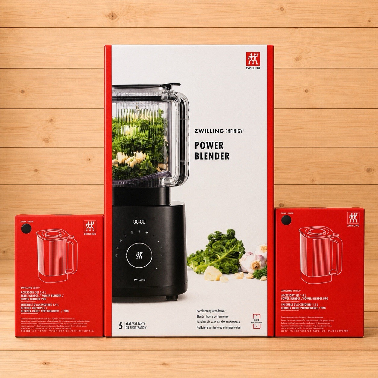NEW Zwilling Enfinigy Power Blender 1.8L + 1.8L & 1.4L Accessory Jar Set