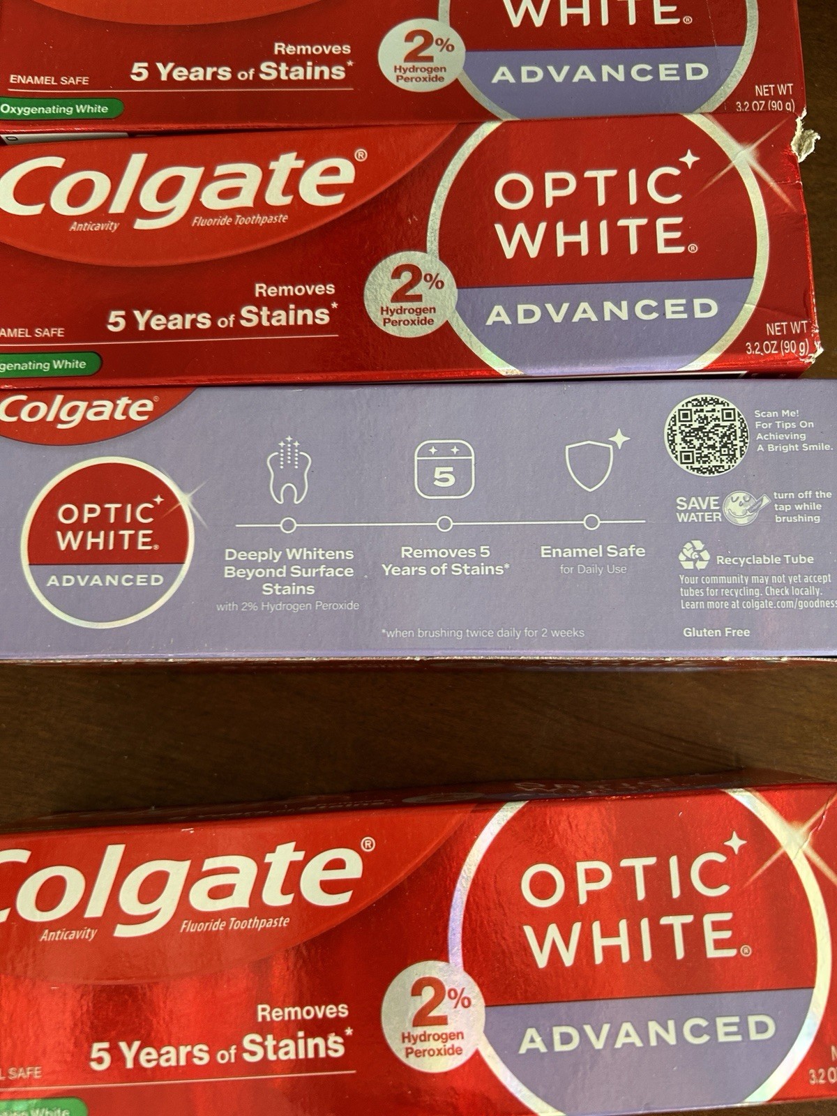 3 Colgate Optic White Advanced Toothpaste 2 Oxygenating White Icy Fresh READ