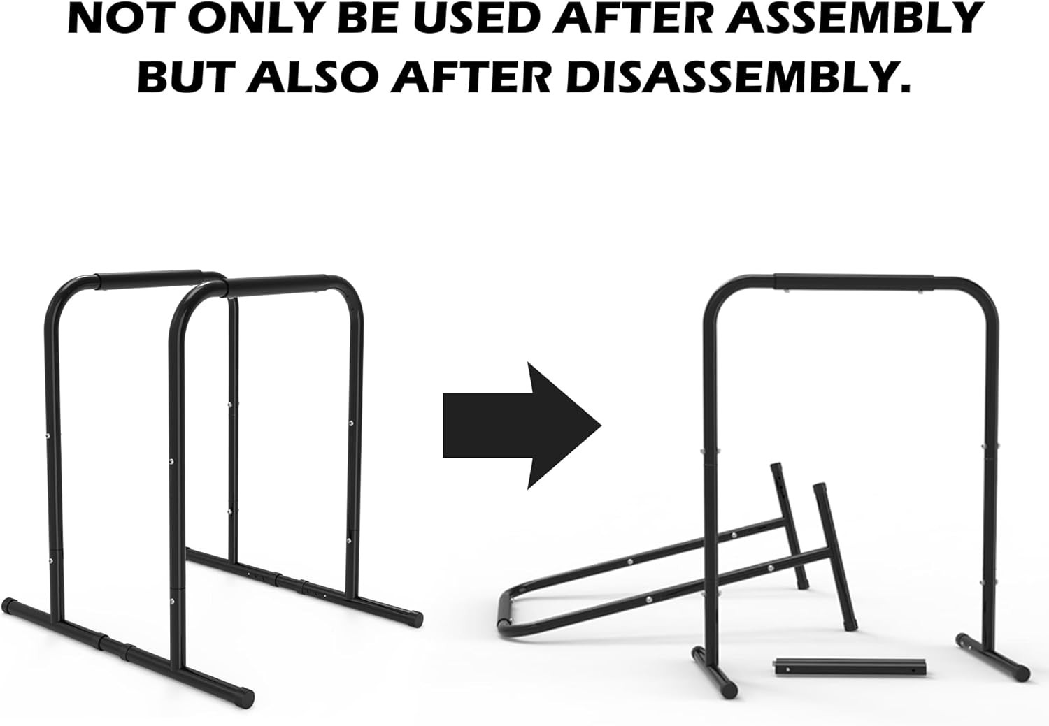 Versatile Pull Up Dip Station for Home Gym - Adjustable Height, Floor Protection