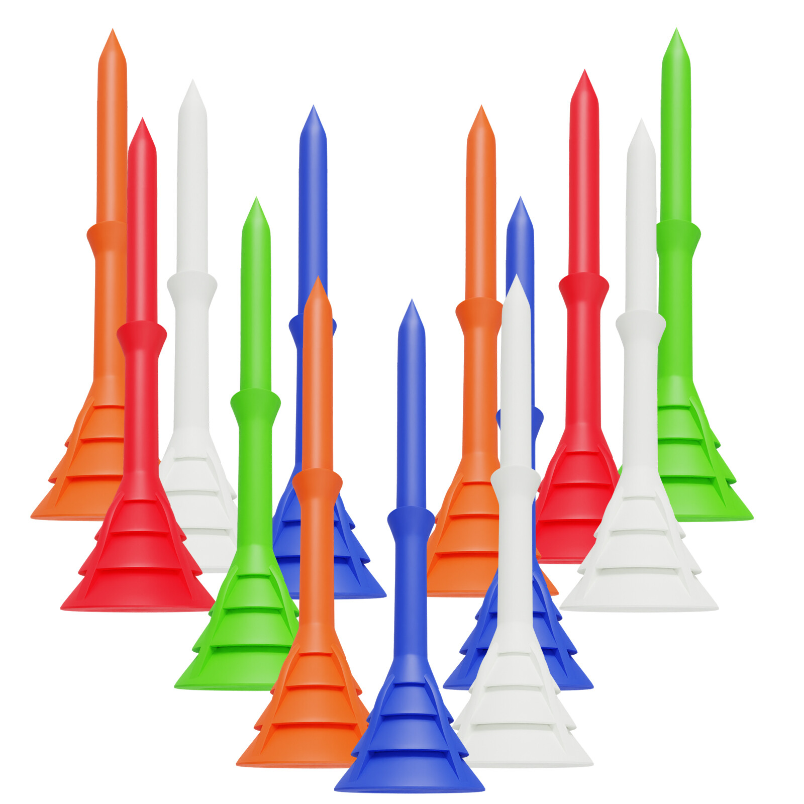 Golf Tees 3 1/4 inch Plastic Holder 83mm Cup Tees Unbreakable 24/30/50/60 Pack