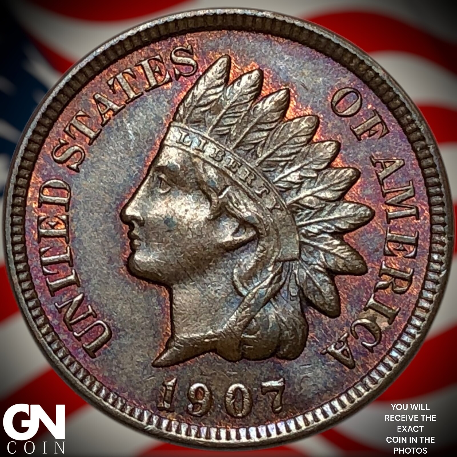 1907 Indian Head Cent Penny Y7774